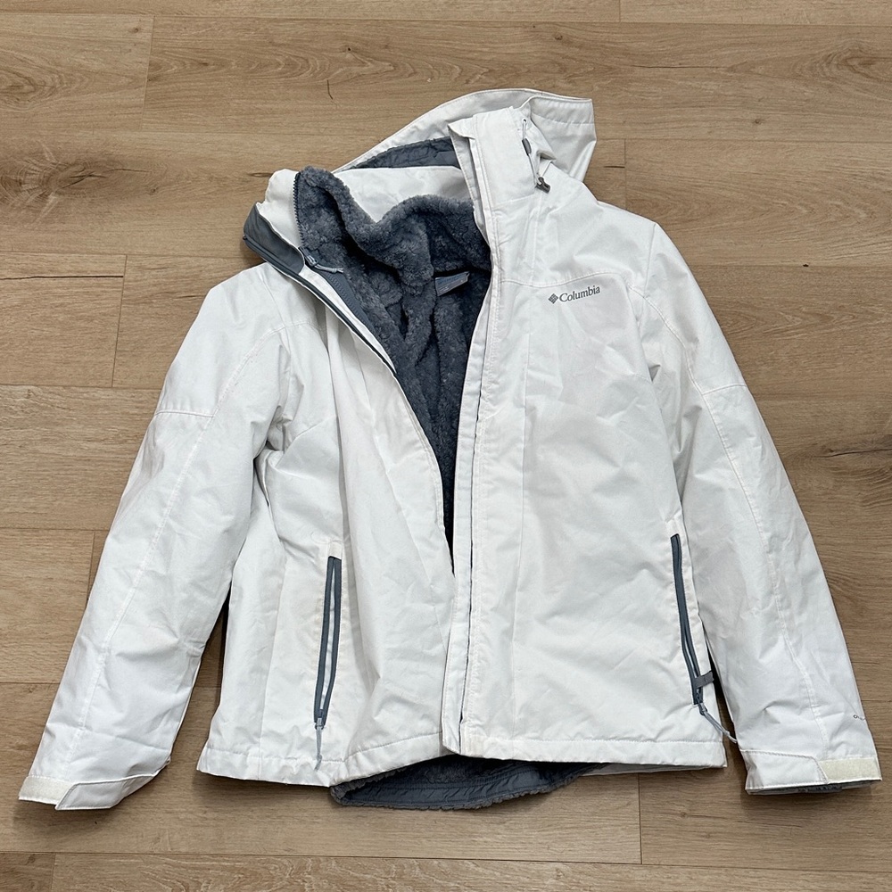 Columbia White and Gray Jacket